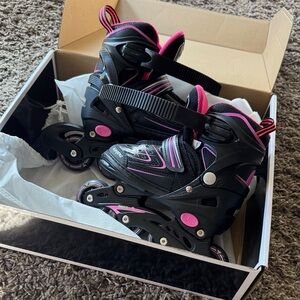 Kids Roller Skates with Pink Accents